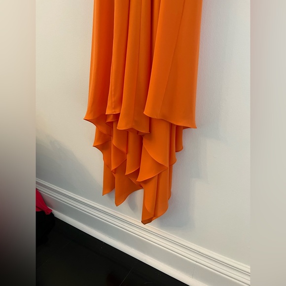 Halston Heritage Orange Dress, Size 0 - Picture 5 of 9